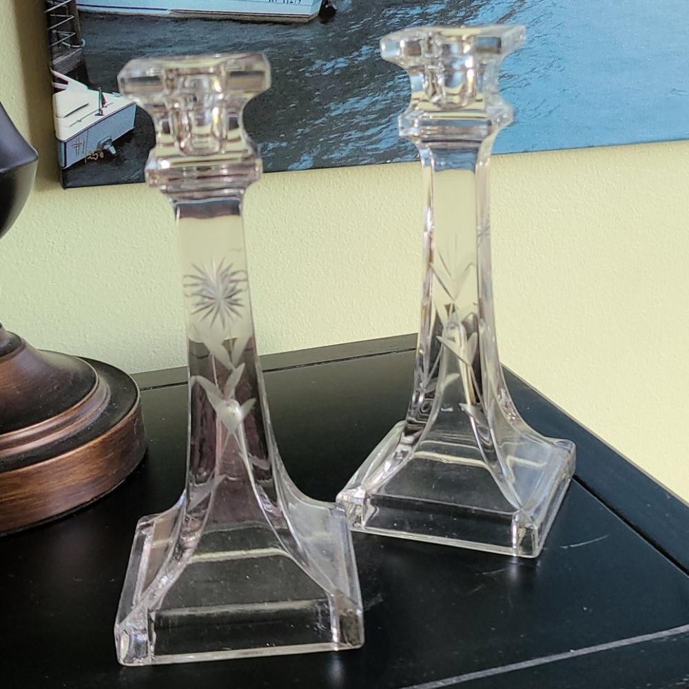 Wedgewood Crystal Candlesticks pair